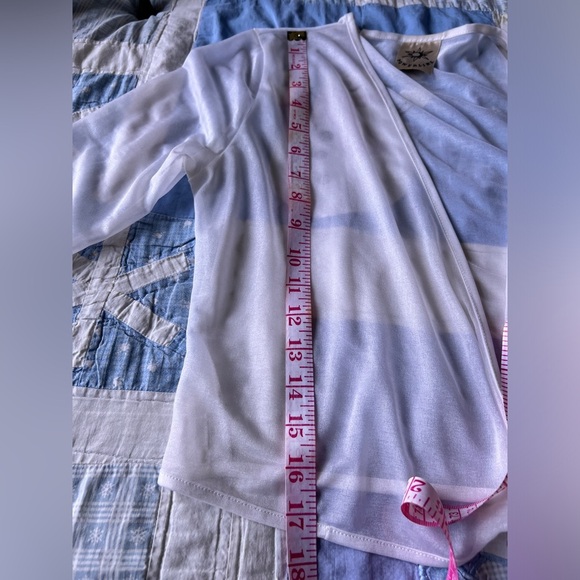 Powerline Womens White Ballerina Balletcore Wrap Long Sleeve Sheer Top Medium - Picture 8 of 8